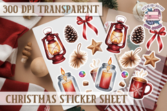 Christmas Watercolor Sticker Sheet Winter Cute Holiday PNG Product Image 1