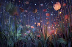 Field Of Glowing Flowers Background Product Image 1