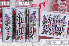 Sublimation Tumbler WRAP Vintage Quote Flowers Motivational Product Image 1