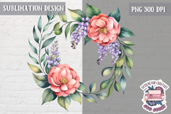 Spring Flowers Sublimation design Wreath Bouquet Watercolor Product Image 1