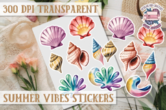 Summer sticker sheet Scrapbook PNG Flowers Vibe Fruits Product Image 1