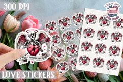Love sticker Sheet Valentine Day Lovers Gothic Skull PNG Product Image 1