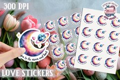Love sticker Sheet Valentine Day Love You to the moon Product Image 1
