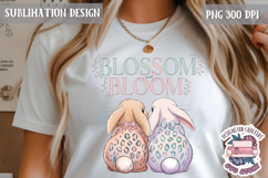 Cute Bunnies Spring Sublimation Design PNG Easter Hoop bunny Product Image 1