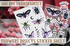 Flowers Insect sticker sheet Bugs Scrapbook PNG Butterfly Product Image 1