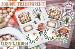 Cozy Garden sticker sheet Flowers Botanical PNG Cute Product Image 1