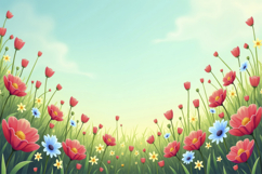 Colorful Flower Field background Product Image 1
