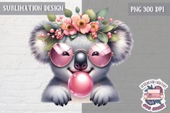 Cute Animal Easter Flowers Sublimation Design PNG Spring Product Image 1