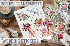 Boho sticker sheet Wedding Scrapbook PNG Love Aesthetic Product Image 1
