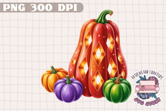 Autumn Pumpkin Sublimation design Fall Decorative Color PNG Product Image 1