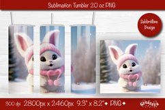 Christmas Tumbler wrap Christmas Pink Bunny Tumbler png 20oz Product Image 1