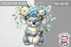 Cute Easter Baby Animal Sublimation Design PNG Spring Flower Product Image 1