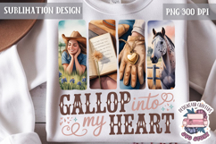 Cowgirl Brushstrokes PNG Sublimation Cow Horse Product Image 1