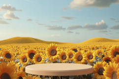 Podium with Sunflower Background Wallpaper Product Image 1