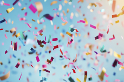 Confetti with Blue Background Wallpaper Product Image 1