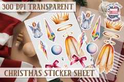 Christmas Watercolor Sticker Sheet Winter Cute Holiday PNG Product Image 1