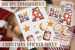 Christmas Watercolor Sticker Sheet Winter Cute Holiday PNG Product Image 1