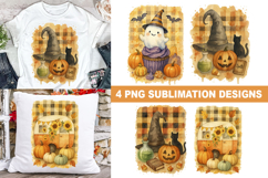 Fall Halloween PNG Sublimation Designs | 4 Designs Product Image 1