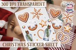 Christmas Watercolor Sticker Sheet Winter Cute Holiday PNG Product Image 1