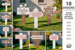 3D Easter Garden Signs Bundle Laser Cut. Garden Decor SVG Product Image 1