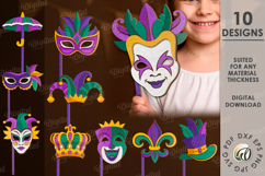 Mardi Gras Photo Booth Props Bundle Lasercut. Mardi Gras SVG Product Image 1