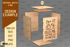 Cat Treats Box Laser Cut. Pets Treats Storage Box SVG Product Image 2
