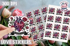 Love sticker Sheet Valentine Day Lovers Gothic Skull PNG Product Image 1