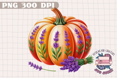 Autumn Pumpkin Sublimation design Fall Decorative Color PNG Product Image 1