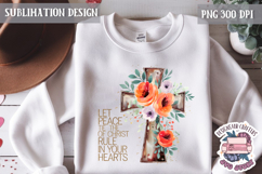 Easter Bible Quote Sublimation Design PNG Jesus Cross Product Image 1