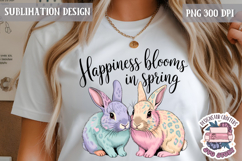 Cute Bunnies Spring Sublimation Design PNG Easter Hoop bunny Product Image 1