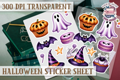 Halloween sticker sheet Creepy Scrapbook PNG Funny Skulls Product Image 1