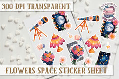 Flowers Spice sticker sheet Planets Scrapbook PNG Stars Product Image 1