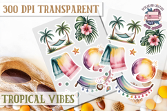 Tropical Vibes sticker sheet Flowers Hawaii PNG Floral Product Image 1