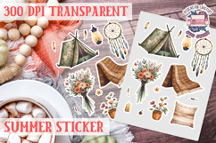Summer sticker Cute flowers Love Picnic Beach Spring Product Image 1