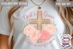 Easter Bible Quote Sublimation Design PNG Jesus Cross Product Image 1