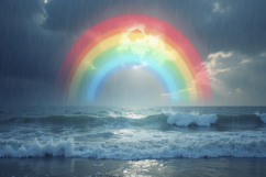 Ocean With Rainbow Background Product Image 1