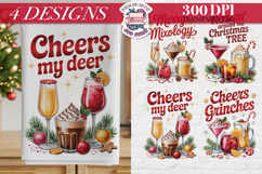 Christmas Cocktail Towels Clipart Sublimation 4 PNG Product Image 1