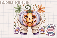 Halloween Cute Watercolor Clipart PNG Pastel Ghost Design Product Image 1
