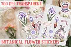 Flowers sticker sheet Spring Botanical Summer Scrapbook PNG Product Image 1
