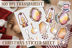 Christmas Watercolor Sticker Sheet Winter Cute Holiday PNG Product Image 1