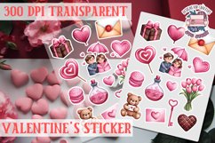Love sticker Sheet Valentine Day Lovers Funny Heart PNG Product Image 1