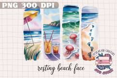 Summer Beach Brushstrokes PNG Sublimation Seaside Coastal Product Image 1