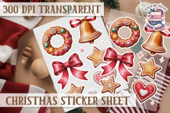Christmas Sticker Sheet Watercolor Winter Holiday PNG Product Image 1