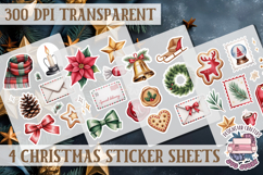 Christmas Watercolor Sticker Sheet Winter 4 PNG Product Image 1