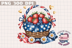 4th of July PNG Sublimation Strawberry berries Patriotic Product Image 1