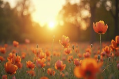 Poppy Flowers Background Wallpaper Product Image 1