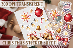 Christmas Watercolor Sticker Sheet Winter Cute Holiday PNG Product Image 1