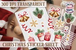 Christmas Watercolor Sticker Sheet Winter Cute Holiday PNG Product Image 1