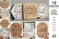 Floral Embroidery Signs Bundle Laser Cut. Stitch Pattern SVG Product Image 1