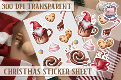 Christmas Watercolor Sticker Sheet Winter Cute Holiday PNG Product Image 1